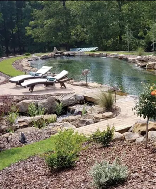 Pond maintenance with beautiful outdoor space