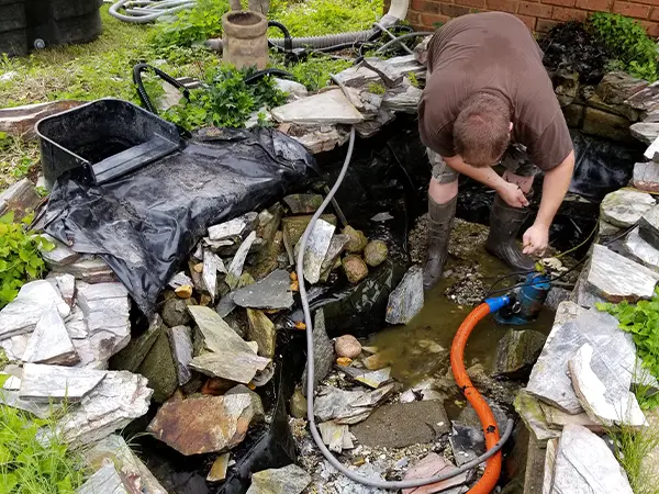 Deep cleaning a pond