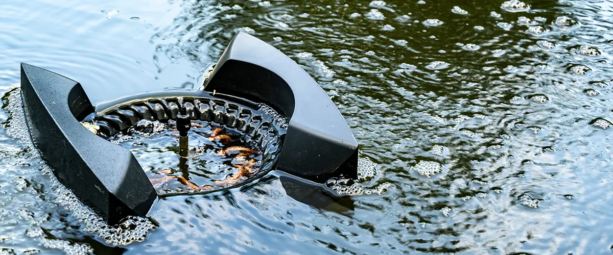 A pond filter needing a clean-up