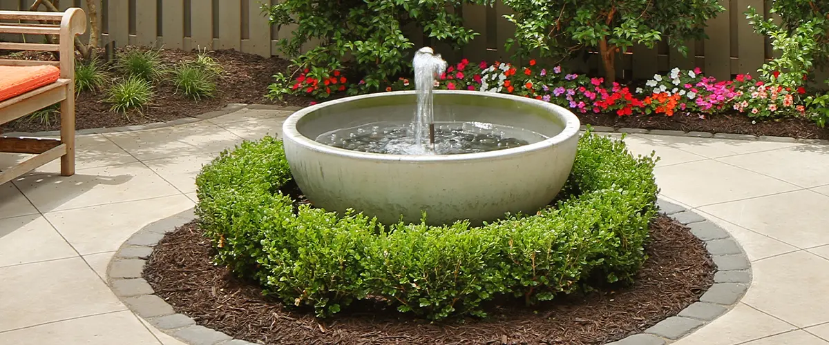 Fountain in backyard