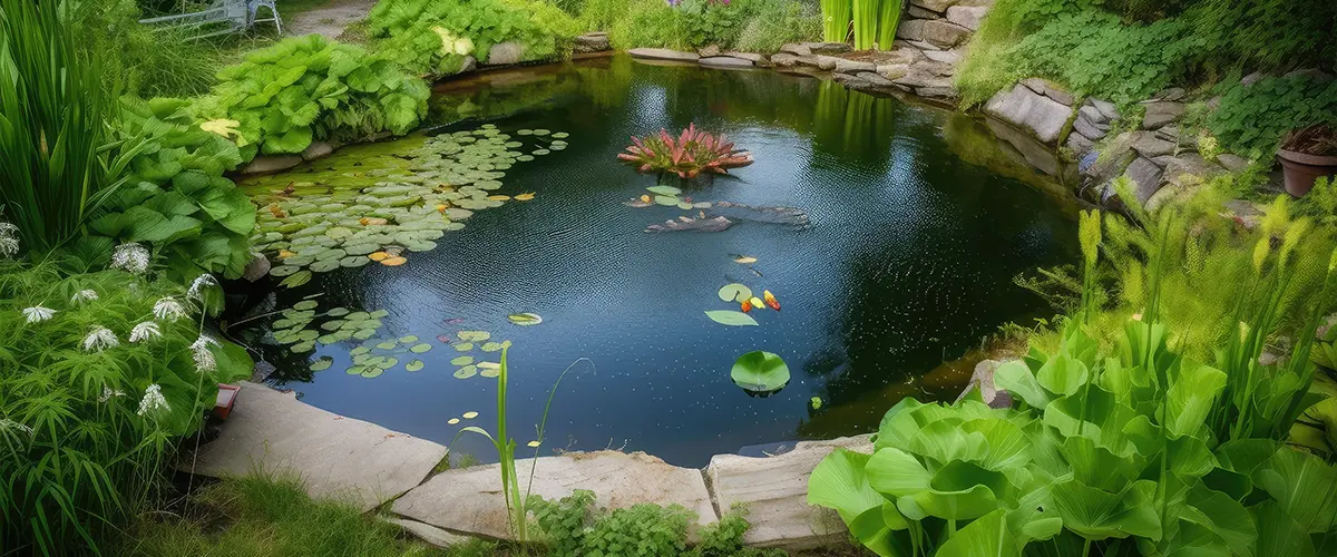 how to get rid of pond algae - clean backyard pond with no algae