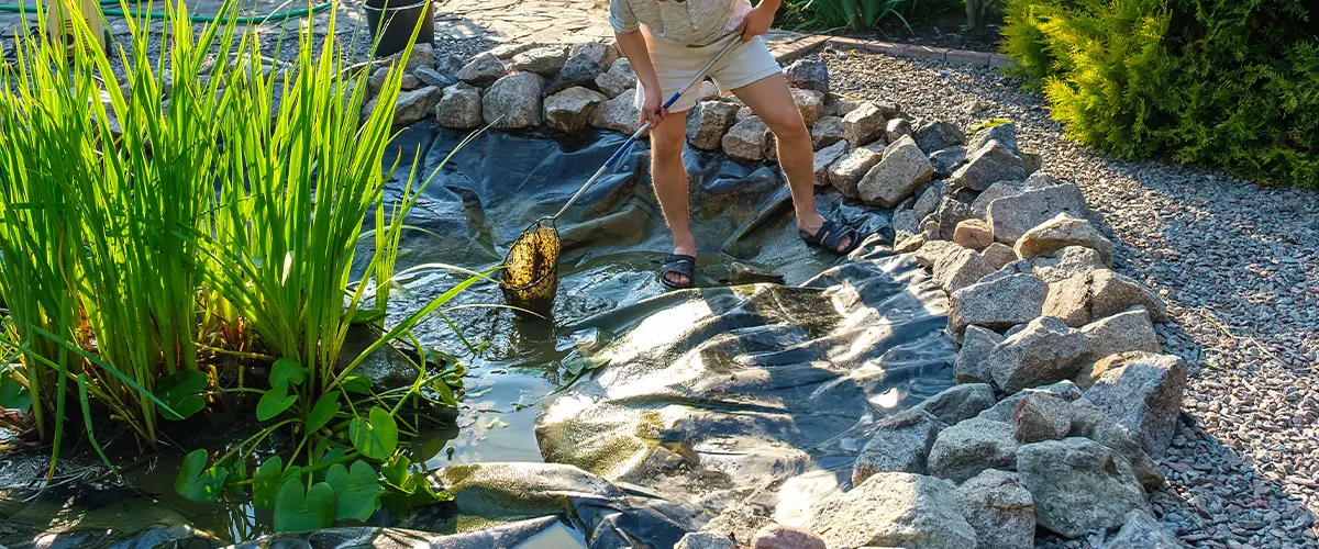 Cleaning Backyard Pond